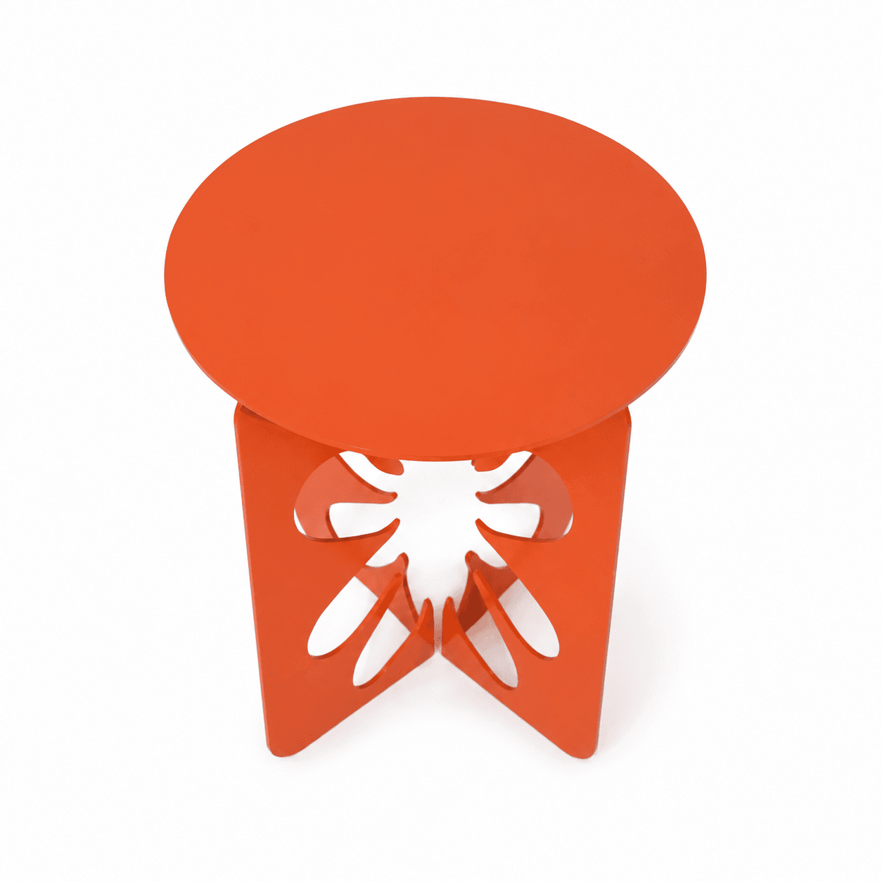 Sculptural Leaf-Design Iron Decor Table, 50cm Diameter alternate view