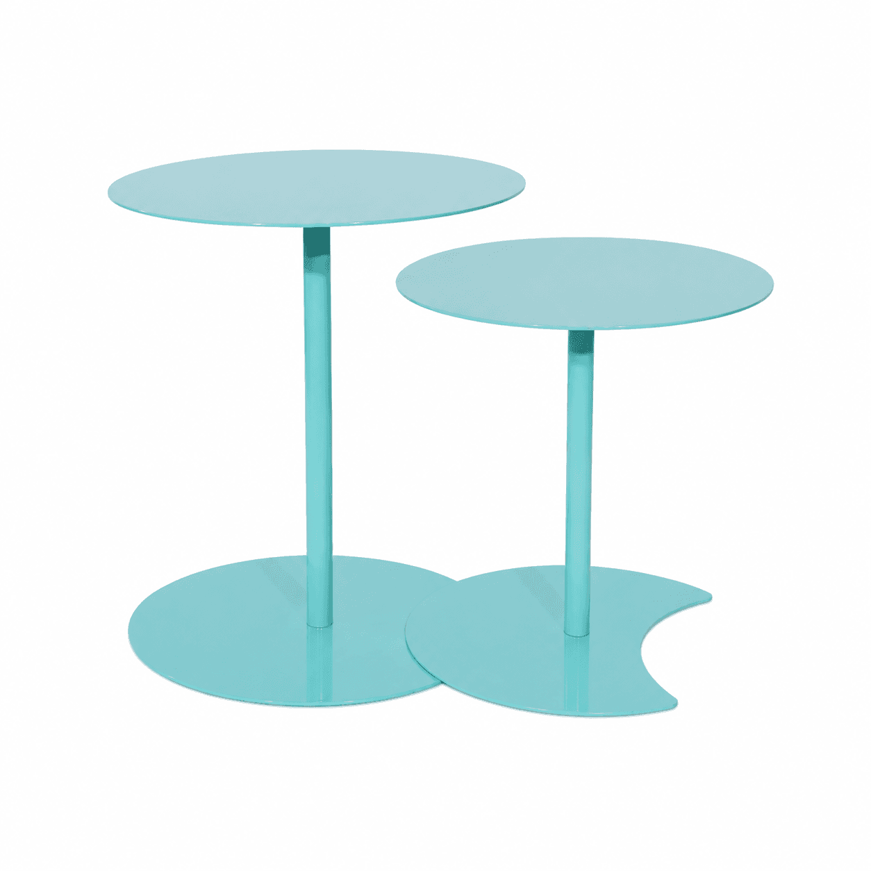 Round Iron Coffee Table, 45x50cm - Baby Blue