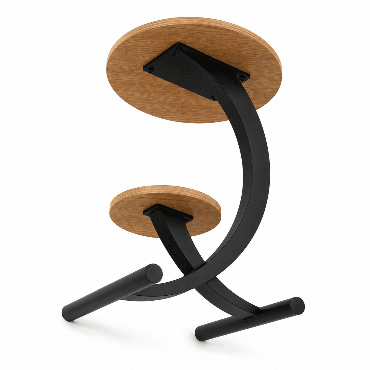 Artistic Twin-Disc Iron Coffee Table, 48cm Diameter alternate view